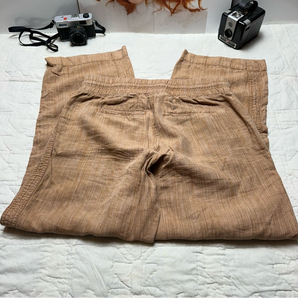 Athleta Cabo Linen Wide Leg Pants | 100% Linen Resort Coastal butter mom - Picture 9 of 12